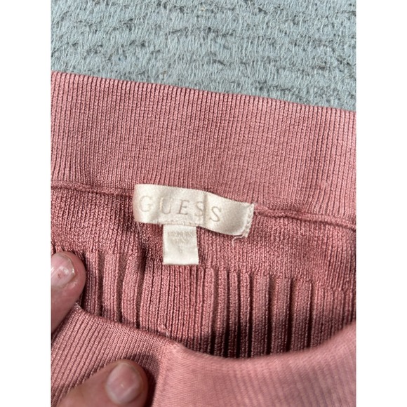 Guess Skirt Women's Small Pink Bandage Midi Ribbed Knit Cocktail Party Stretch - Picture 4 of 11